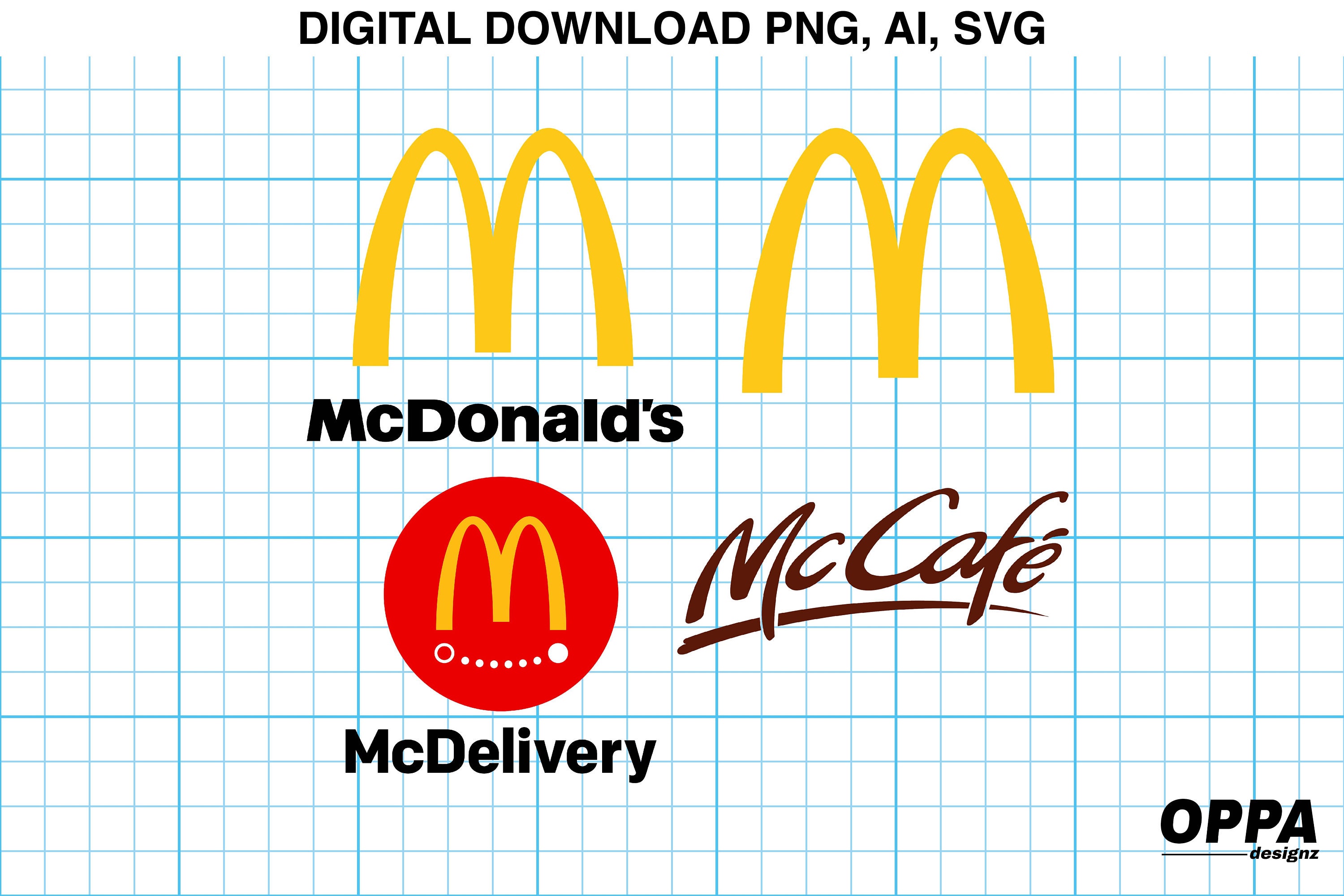 Mcdonald's Logo I Mcdelivery Logo I Mccafe Logo I SVG PNG Files I ...
