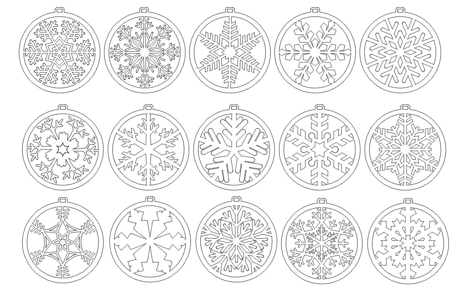 Snowflake Ornaments Laser Cut File .dxf .svg .ai Etsy