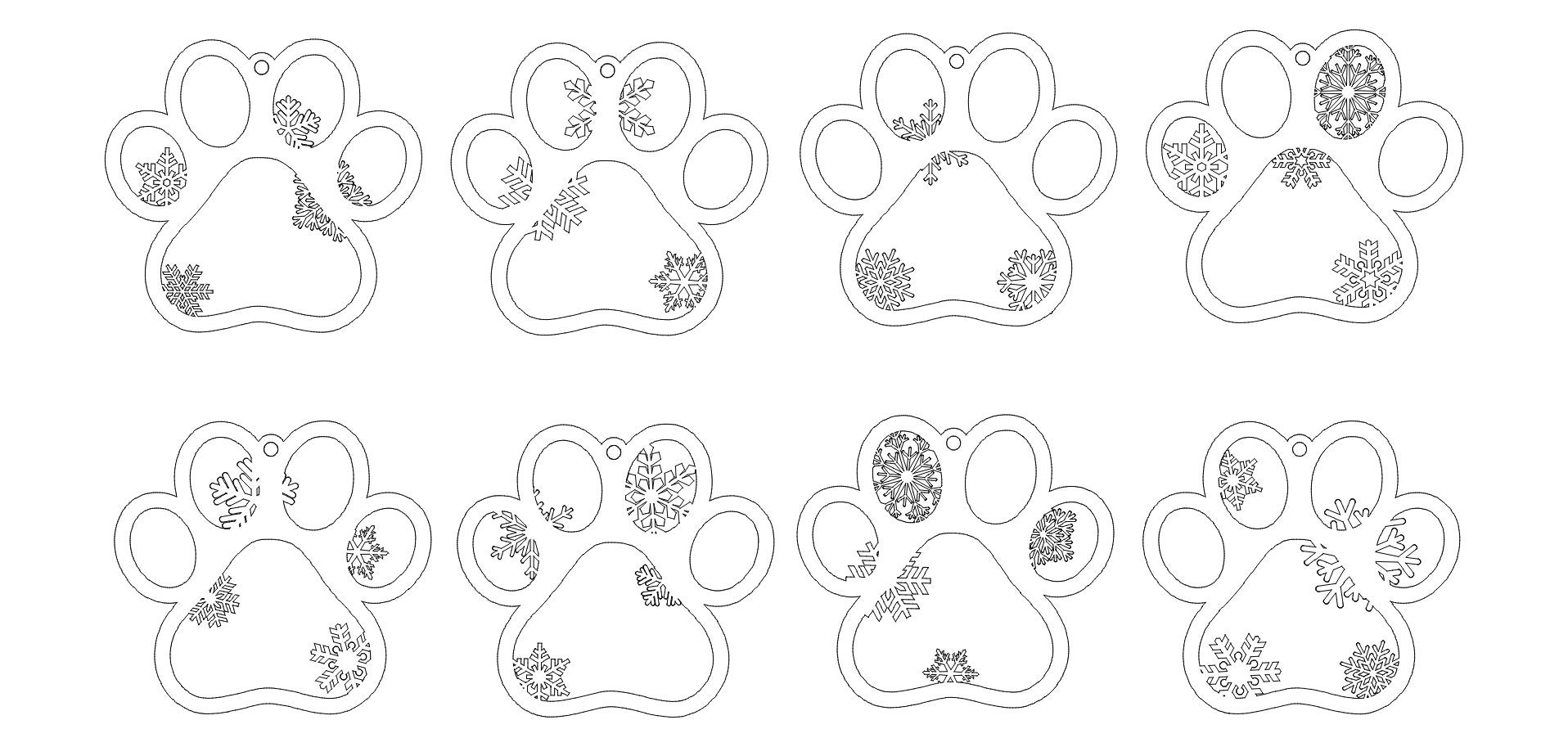 Paw Ornament Vector File .dxf .svg .ai Etsy Australia