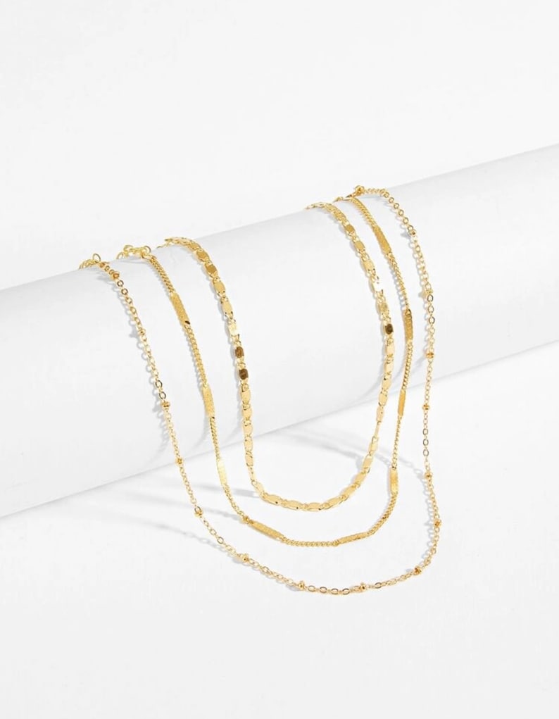 New Years Eve Jewelry Festive Jewelry Gift Multi Strand Gold Choker Necklace Formal Event Jewelry Stunning Gold Choker Necklace