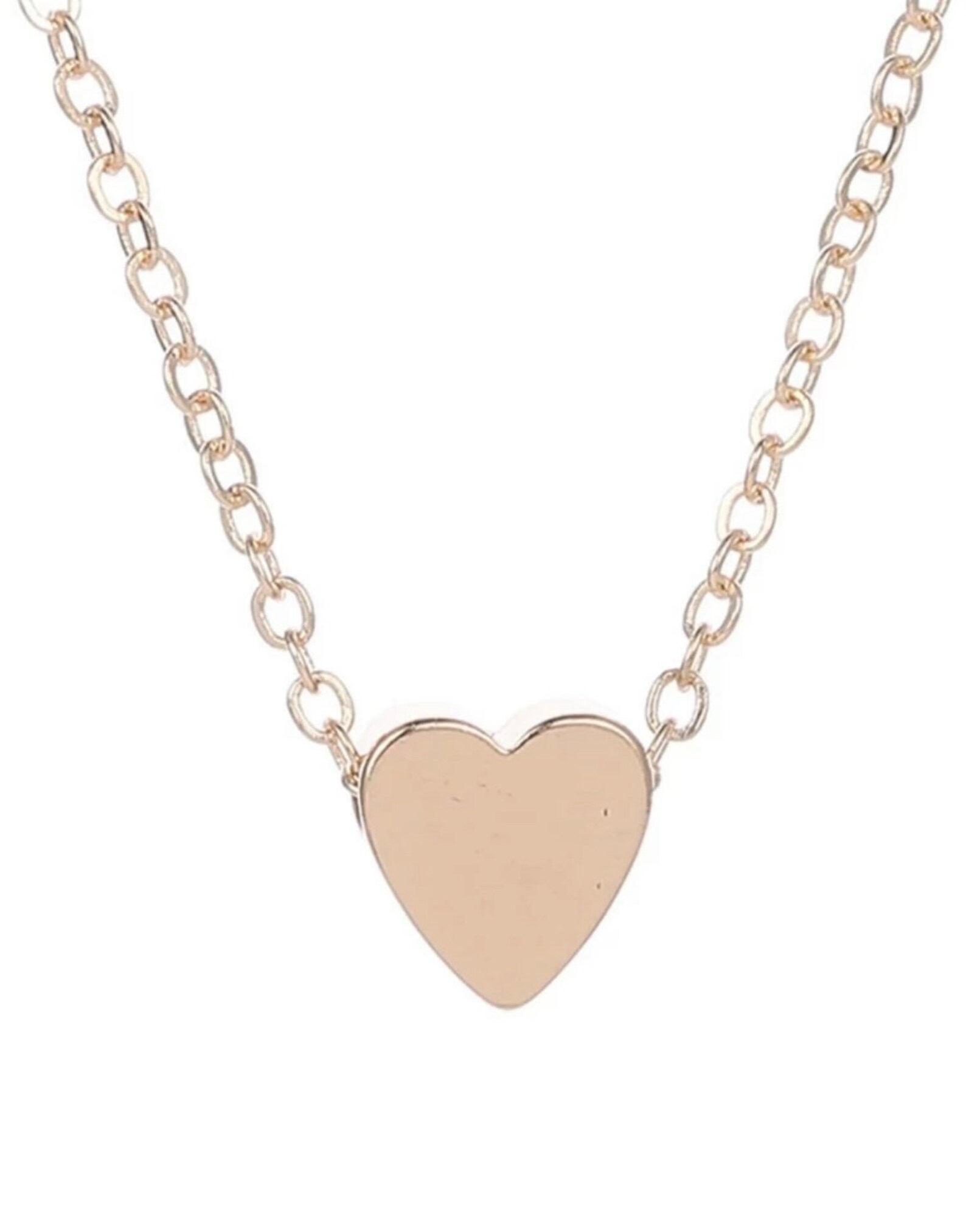 Gold Heart Charm Necklace Dainty Heart Charm Necklace Etsy