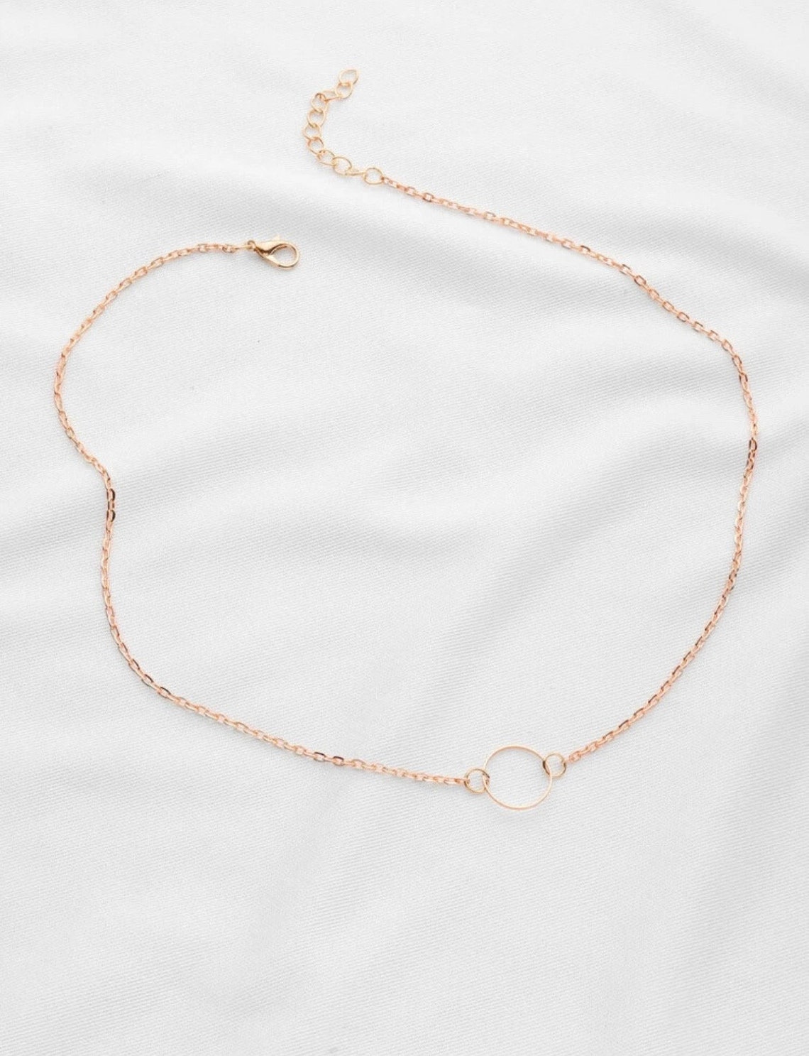 Gold Circle Pendant Necklace Simplistic Gold Necklace Etsy