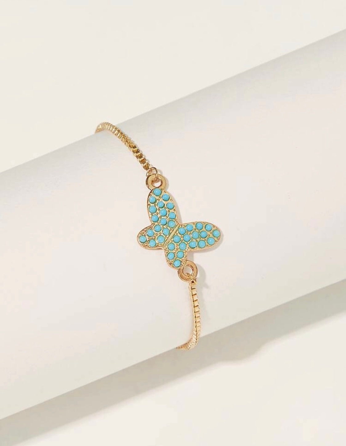 Light Blue Butterfly Bracelet Adjustable Butterfly Bracelet Etsy
