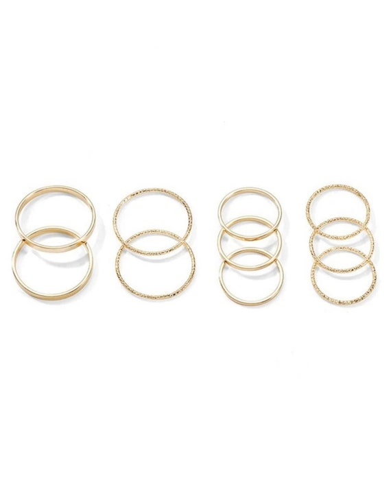 10 Piece Dainty Gold Ring Set Simple Gold Rings Delicate 