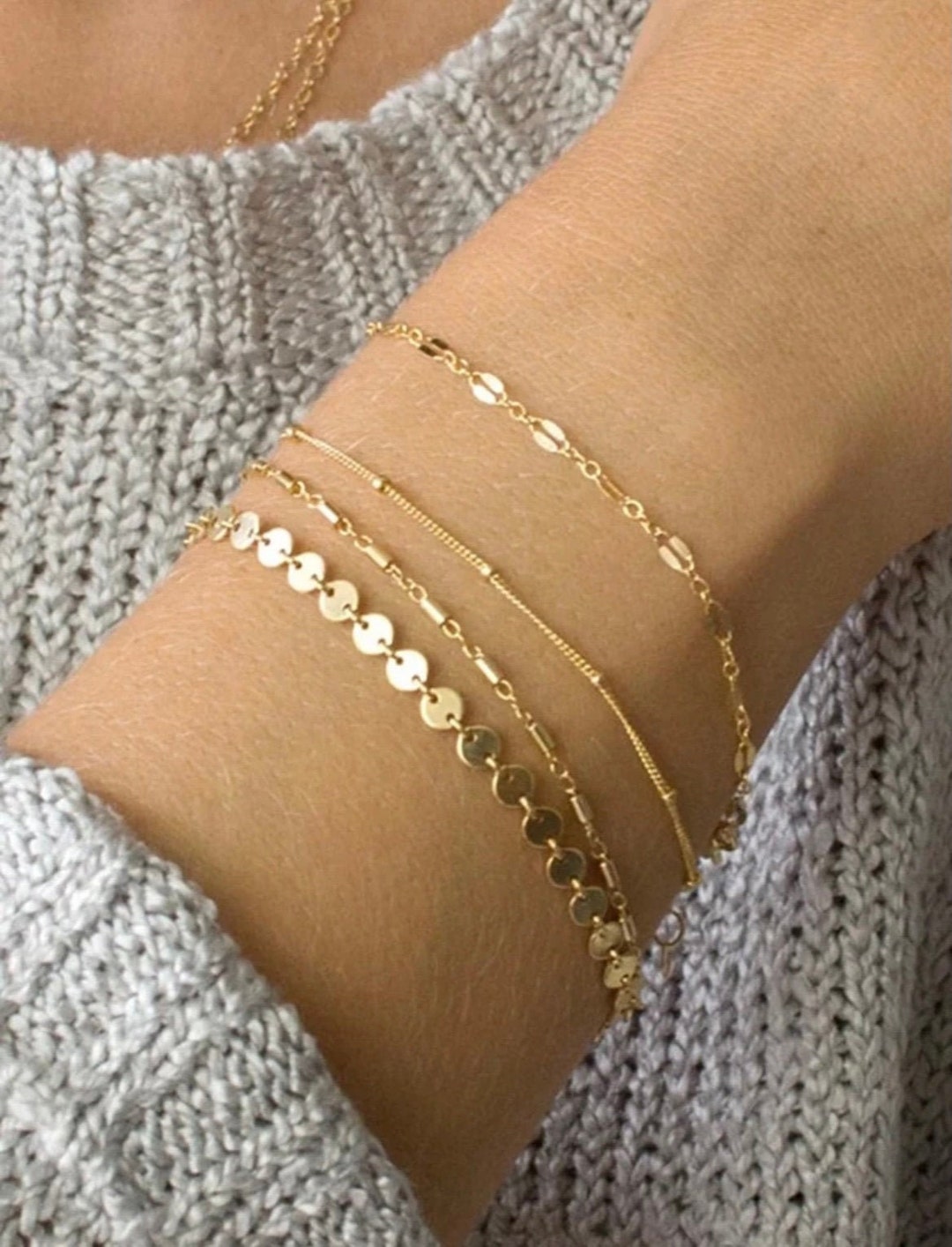Elsie Gold Dainty Lace Chain Anklet - Waterproof Bracelet