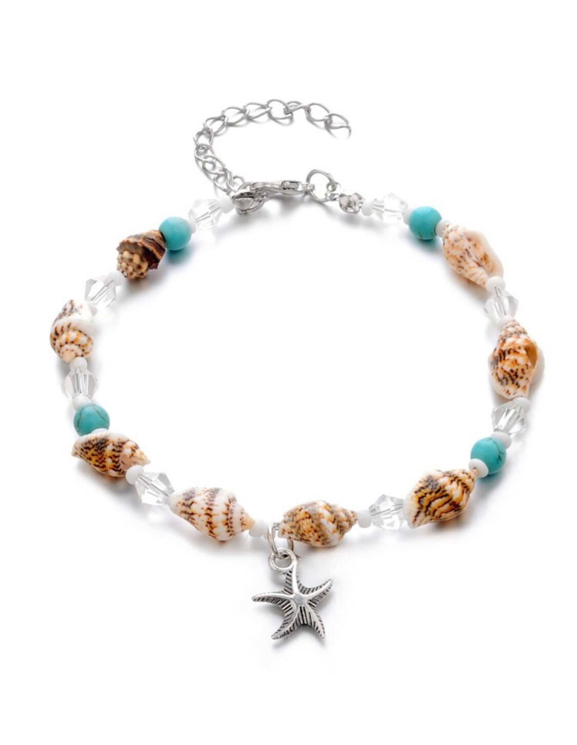 Shell Bead & Starfish Charm Anklet Starfish Charm Anklet - Etsy