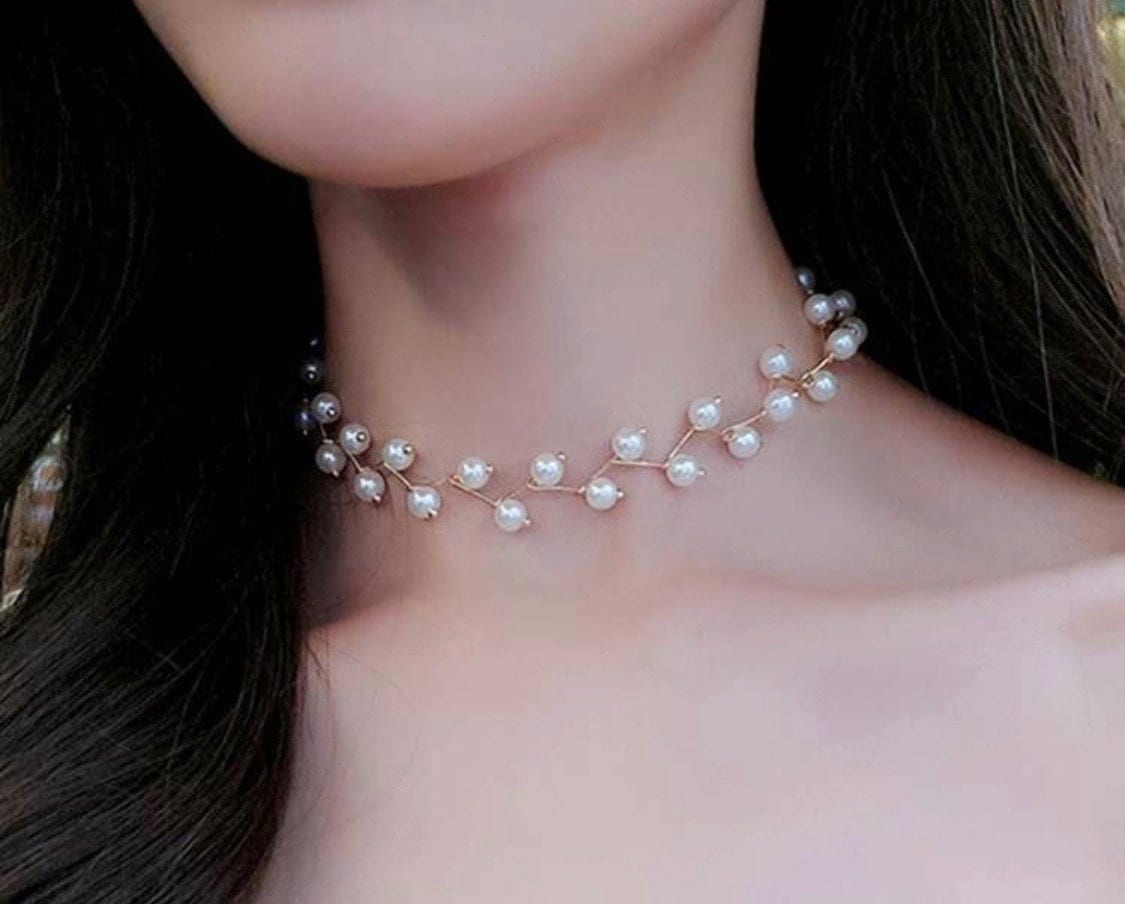 Elegant Pearl Choker Necklace Timeless Pearl Necklace Etsy