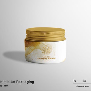 Glass Cosmetic Jar Packaging Mockup