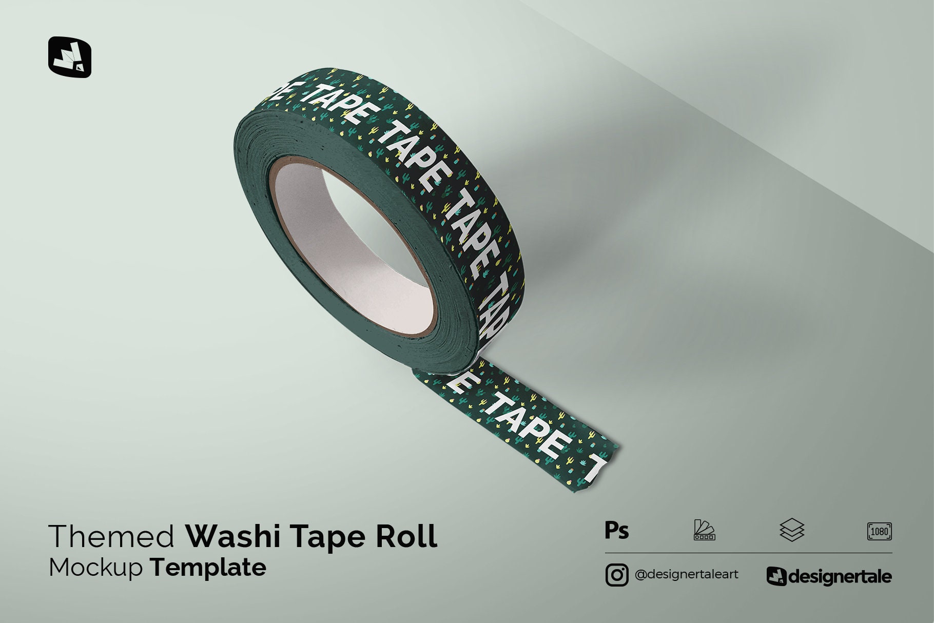 Premium PSD  Patterned duct tape mockup psd, editable design