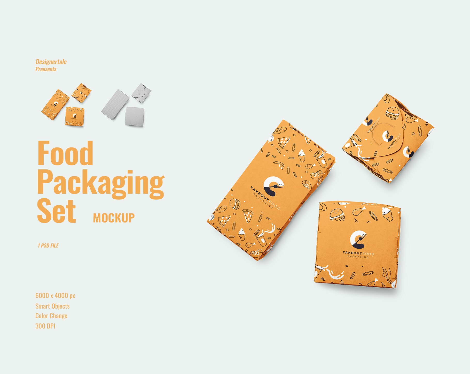 Takeout Food Packaging Set Mockup - Etsy Canada