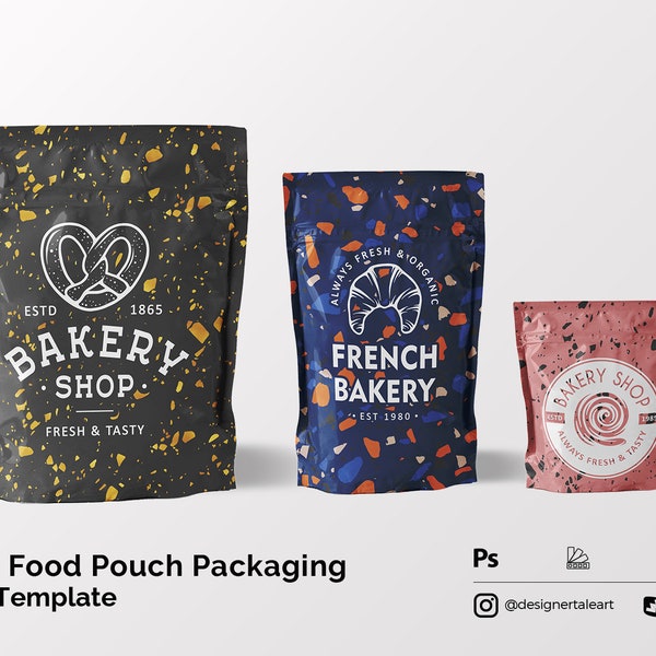 Flexible Food Pouch Packaging Mockup