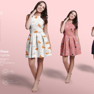 Weibliches Kurzes Partykleid Mockup