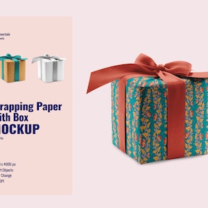 Wrapping Paper Mockup With Box