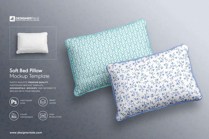 Soft Bed Pillow Mockup Etsy