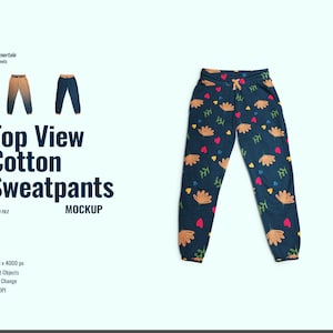 Top View Cotton Sweatpants Mockup