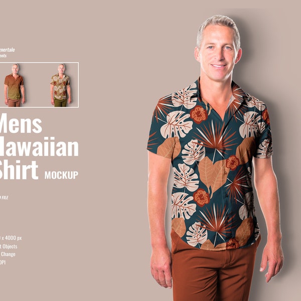 Mens Hawaiian Shirt Mockup