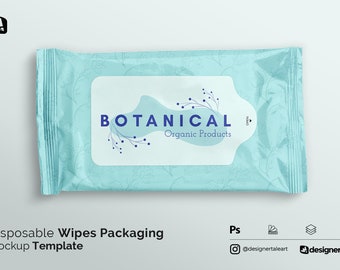 Disposable Wipes Packaging Mockup