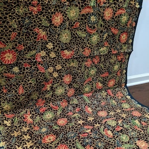 Hand gezeichnet indonesische nisch Batik mit Blumenmuster, voller Batik Tulis Tanjungbumi, dunkelbraun indonesischen Batik Stoff, hergestellt in Indonesien