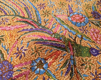 Vintage Batik Semarang with Bird, Old Indonesian Fabric, Handwritten Batik Collector Item, Old Batik Tulis, Indonesian Antiques