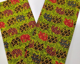 Thai Fabric Elephant Design Orange Cotton Batik Style Printed Fabric Batik Fabric Sewing Fabric Sarong Wrap Skirt