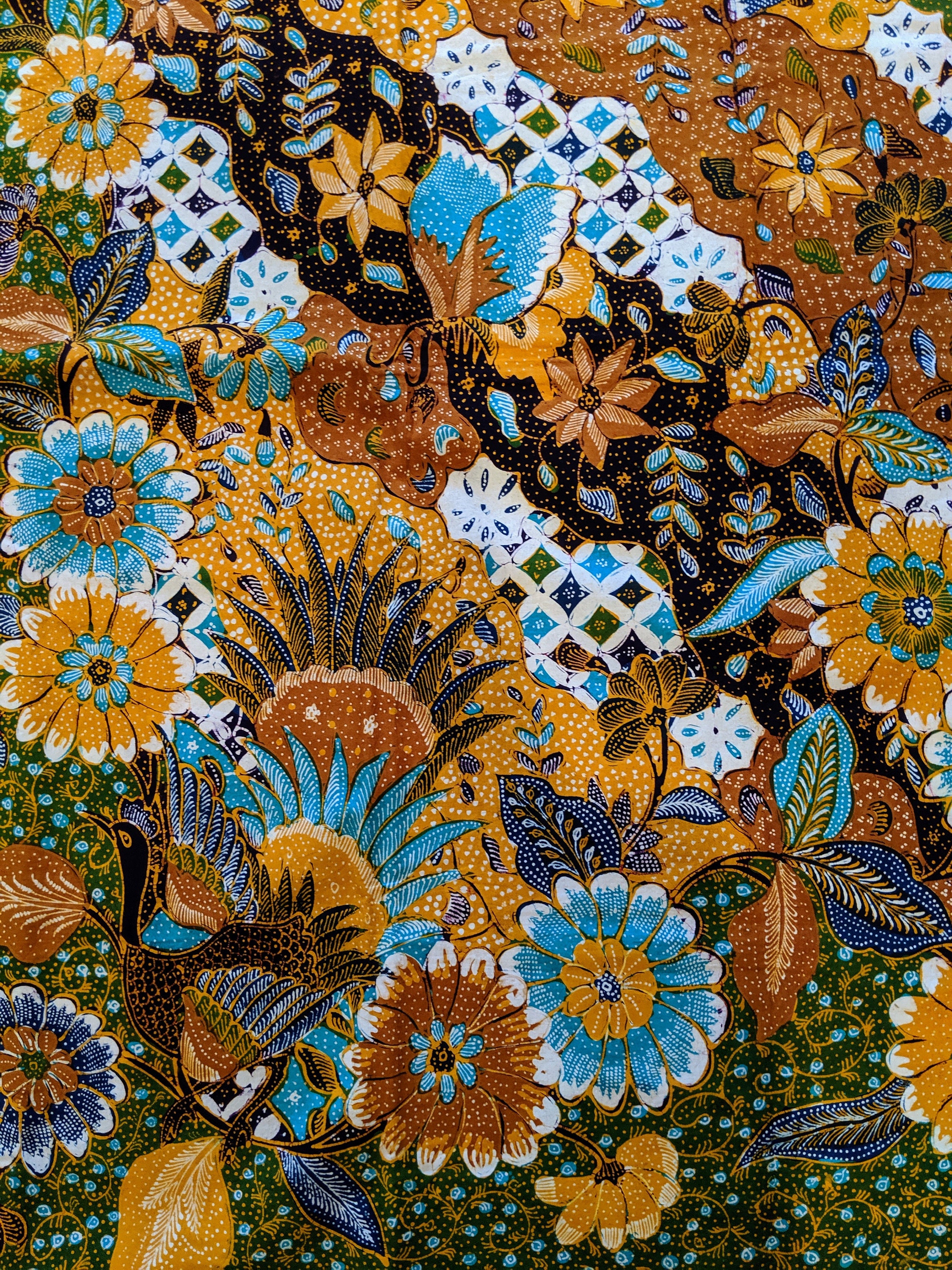 Hokokai Batik, Full Batik Tulis With Kawung, Butterflies, Floral