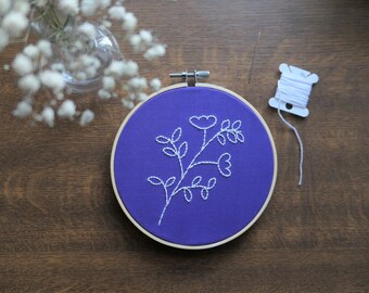 Blumen Stickbild, Stickrahmen, handgestickt, embroidery, gestickt, hand embroidered