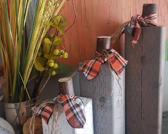 Rustic Wooden Pumpkins, grey set, Pumpkin Decor, Thanksgiving decor, Set of Three, holiday decor, centrepiece