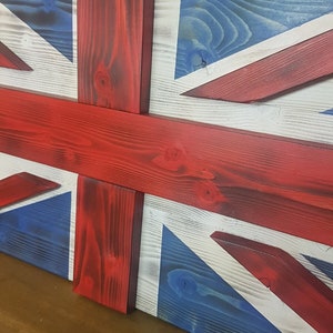 Wooden British Flag,Wood Flag,Outdoor, Rustic,Porch,Decor,Wood Sign,Wall Art,burnt,English,Vintage, Cottage,Cabin,Union Jack,flag,3D, image 7