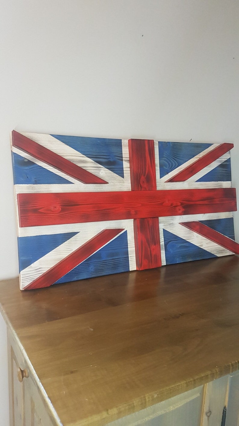 Wooden British Flag,Wood Flag,Outdoor, Rustic,Porch,Decor,Wood Sign,Wall Art,burnt,English,Vintage, Cottage,Cabin,Union Jack,flag,3D, image 6