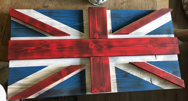 Wooden British Flag,Wood Flag,Outdoor, Rustic,Porch,Decor,Wood Sign,Wall Art,burnt,English,Vintage, Cottage,Cabin,Union Jack,flag,3D, image 5