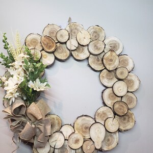 Medium Rustic Wooden Wreathwood Sliceseasonalnaturalfront - Etsy