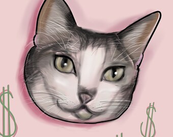 Digital Portrait Semi Realistic Frame Optional Etsy