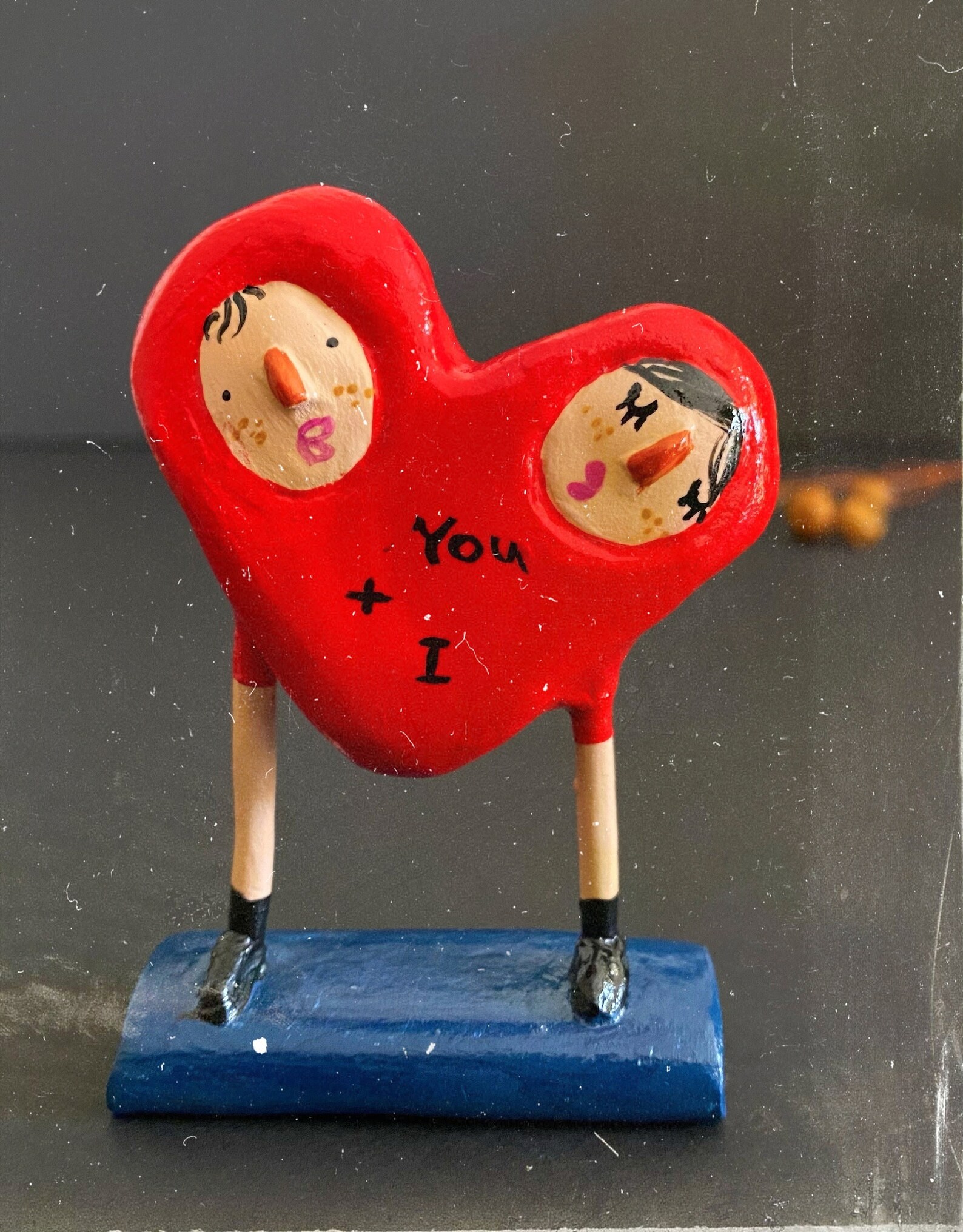 Valentines love sculpture clay handmade cute love Etsy
