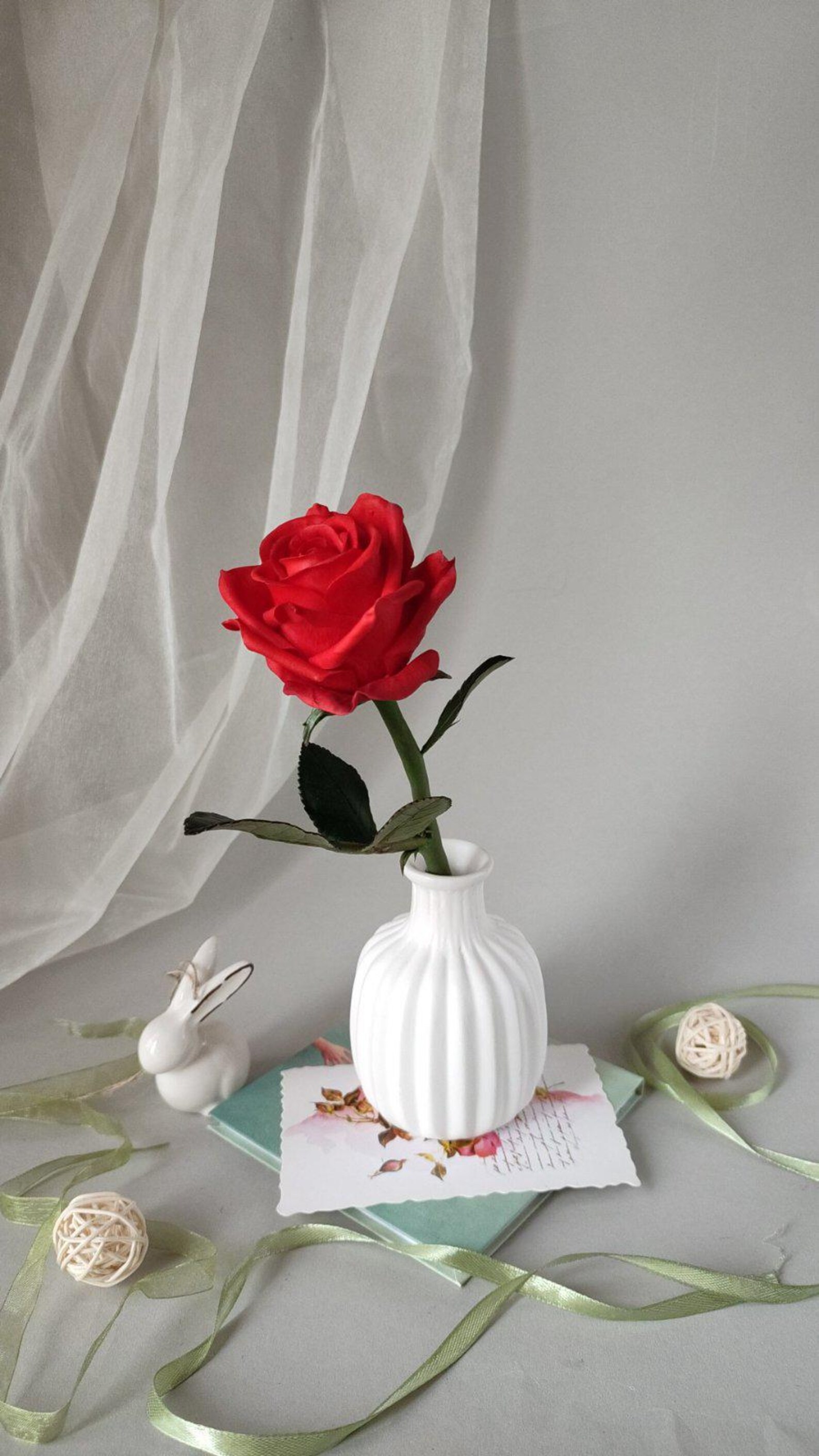 Red Clay Roses Rose. Red Rose. Real Touch Flowers. Clay Rose From Home Decor and ...