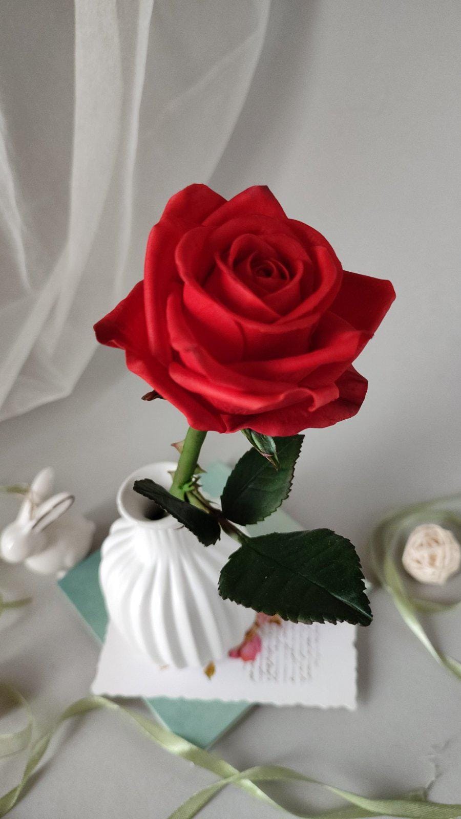 Red Clay Roses Rose. Red Rose. Real Touch Flowers. Clay Rose From Home Decor and ...