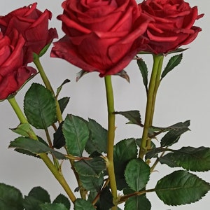 Red Clay Roses Roses. Red Polymer Clay Roses for Home Decor. Red Bouquet of Roses for ...