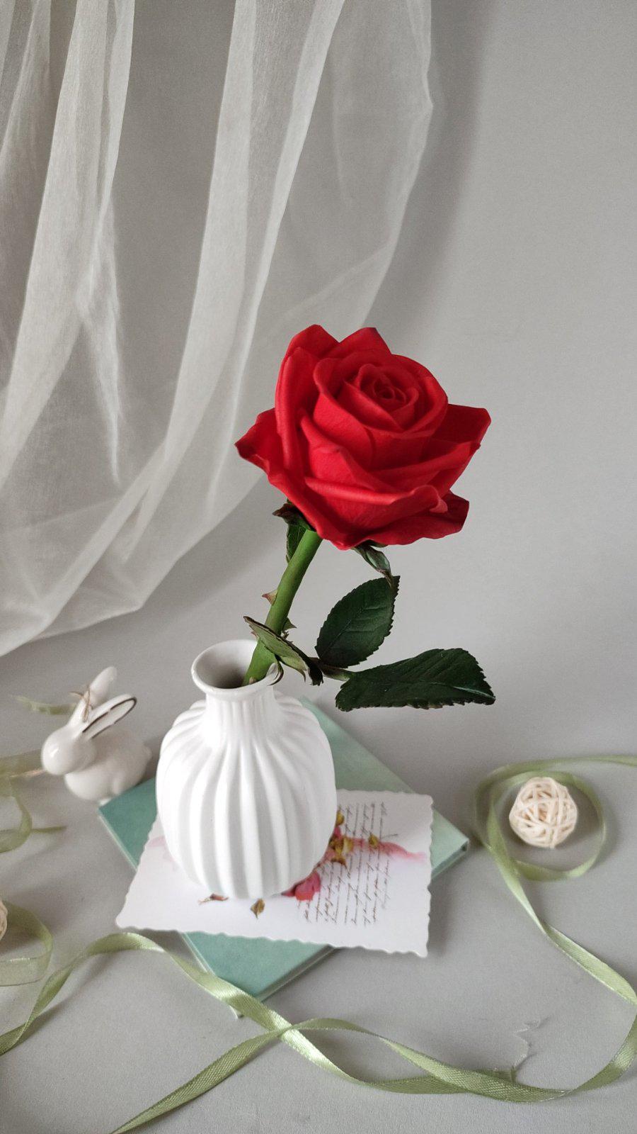 Red Clay Roses Rose. Red Rose. Real Touch Flowers. Clay Rose From Home Decor and ...