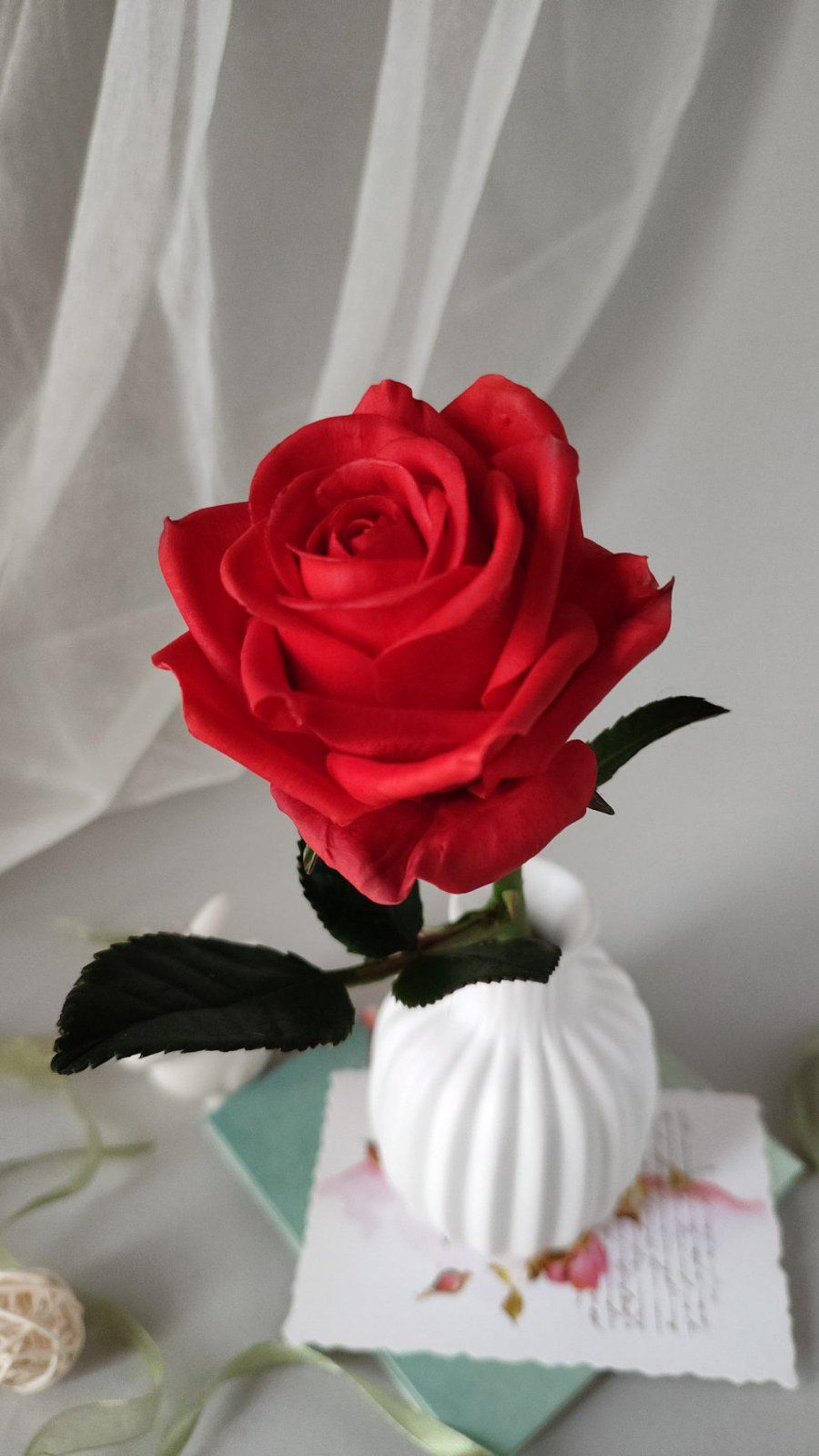 Red Clay Roses Rose. Red Rose. Real Touch Flowers. Clay Rose From Home Decor and ...
