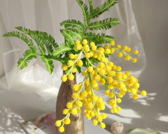 Mimosa. Mimosa jaune printanier. Fleur de mimosa. Bouquet printanier.