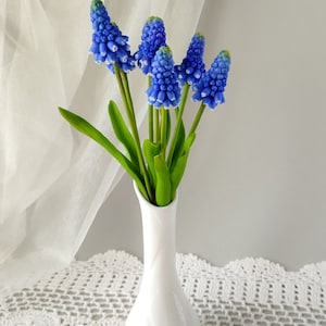 Muscari. Muscari flowers. Muscari bouquet. Real touch flowers. Spring bouquet. Polymer clay flowers. Grape Hyacinth Cold porcelain bouquet image 10