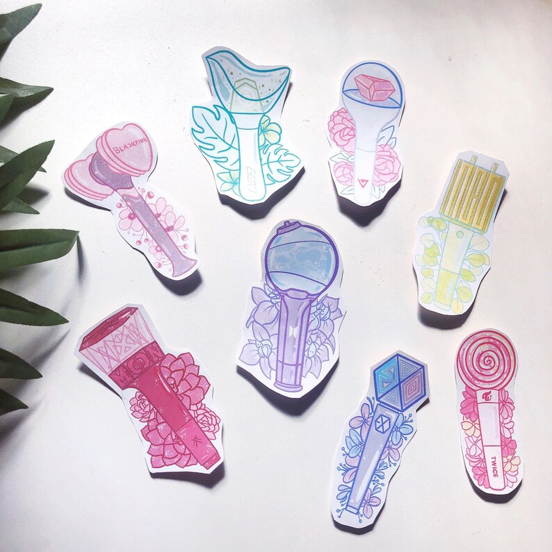 kpop lightstick stickers etsy