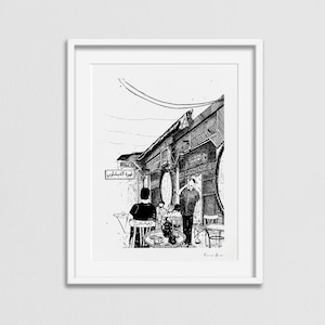 Cairo Art Print, El Fishawy Cafe, Cairo Poster, Egypt Wall Art, Egypt Art Print, Arabic Calligraphy, Cairo Architecture, Khan El Khalili