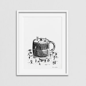 Coffee Print, Coffee Poster, Coffee Wall Art, Kitchen Wall Decor, Caffeine, Coffee Mug Print, Kitchen Print, Coffee Shop Print image 1