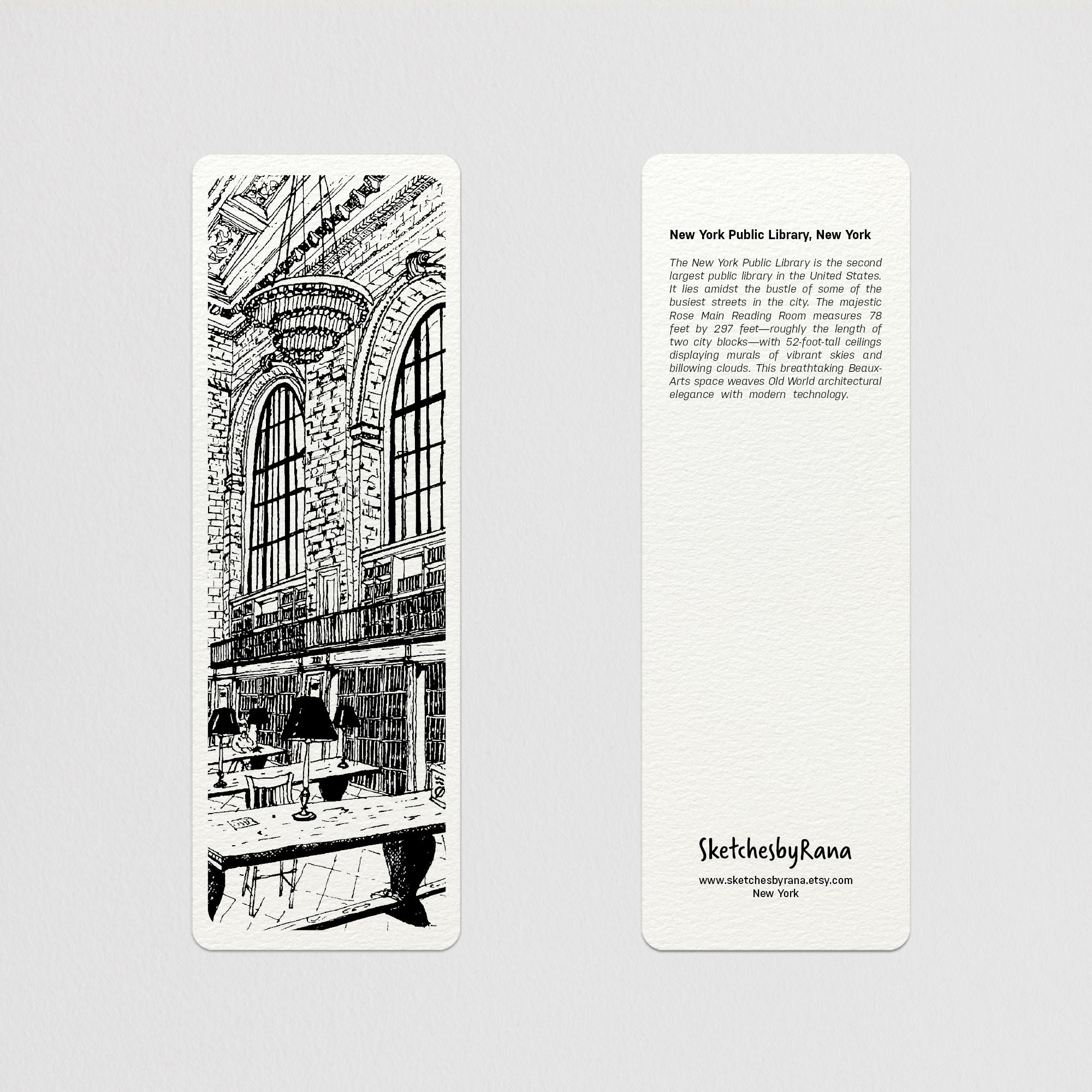 New York Bookmarks Set of 4, New York City Architecture Bookmarks, New ...
