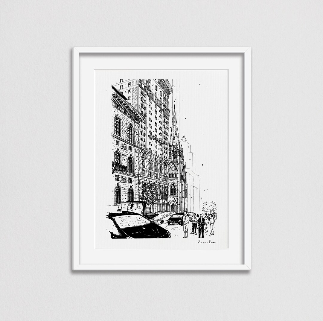 Fifth Avenue Print, New York Art Print, New York City Taxi, Manhattan
