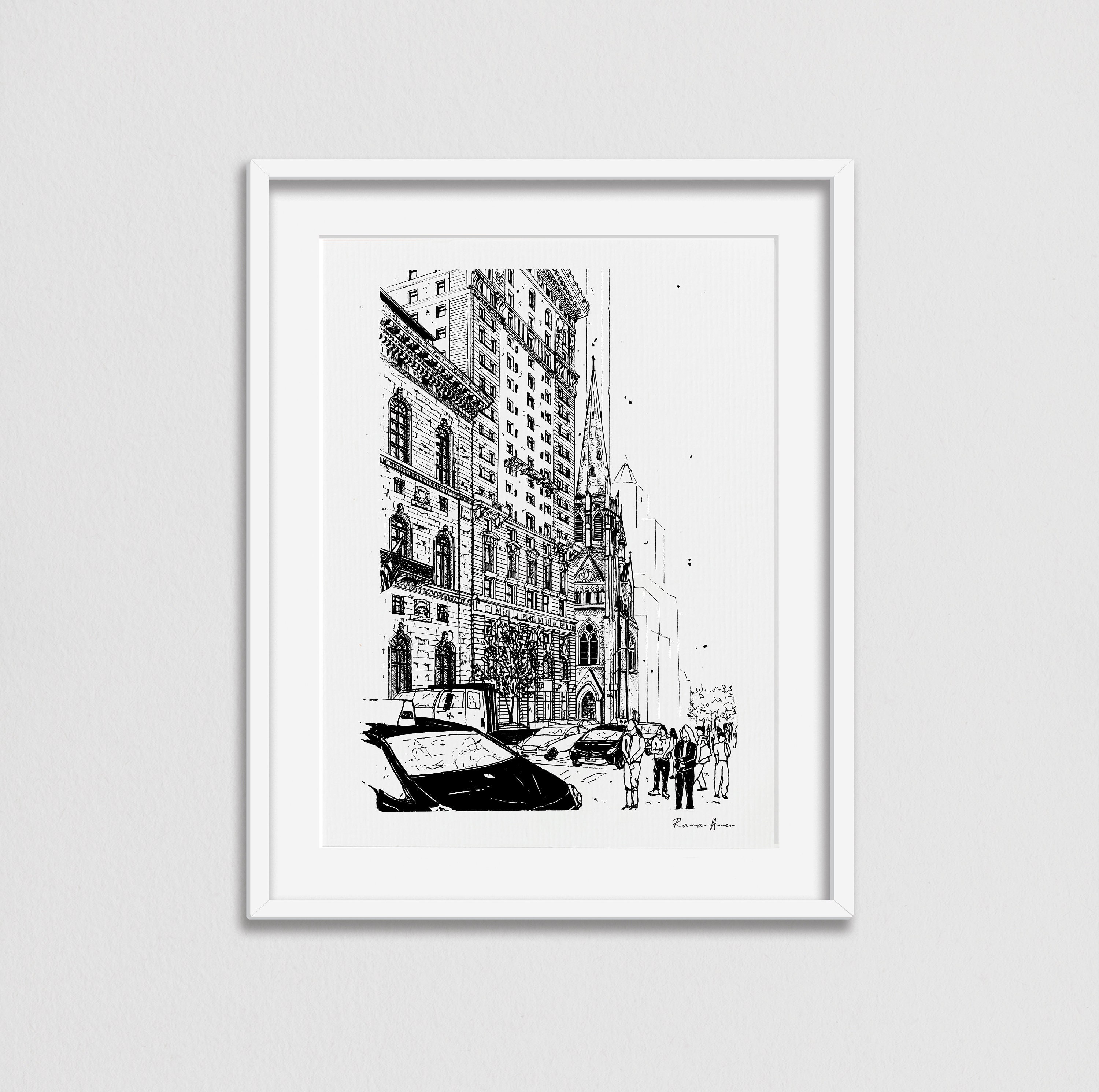 Fifth Avenue Print, New York Art Print, New York City Taxi, Manhattan Print, New York