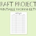 Craft Project Planner Printable Planner Craft Planner Worksheets ...