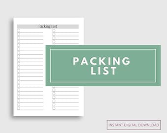 Printable Travel Packing List | Vacation Planning | Packing Checklist | Travel Organizer | Packing Digital Download