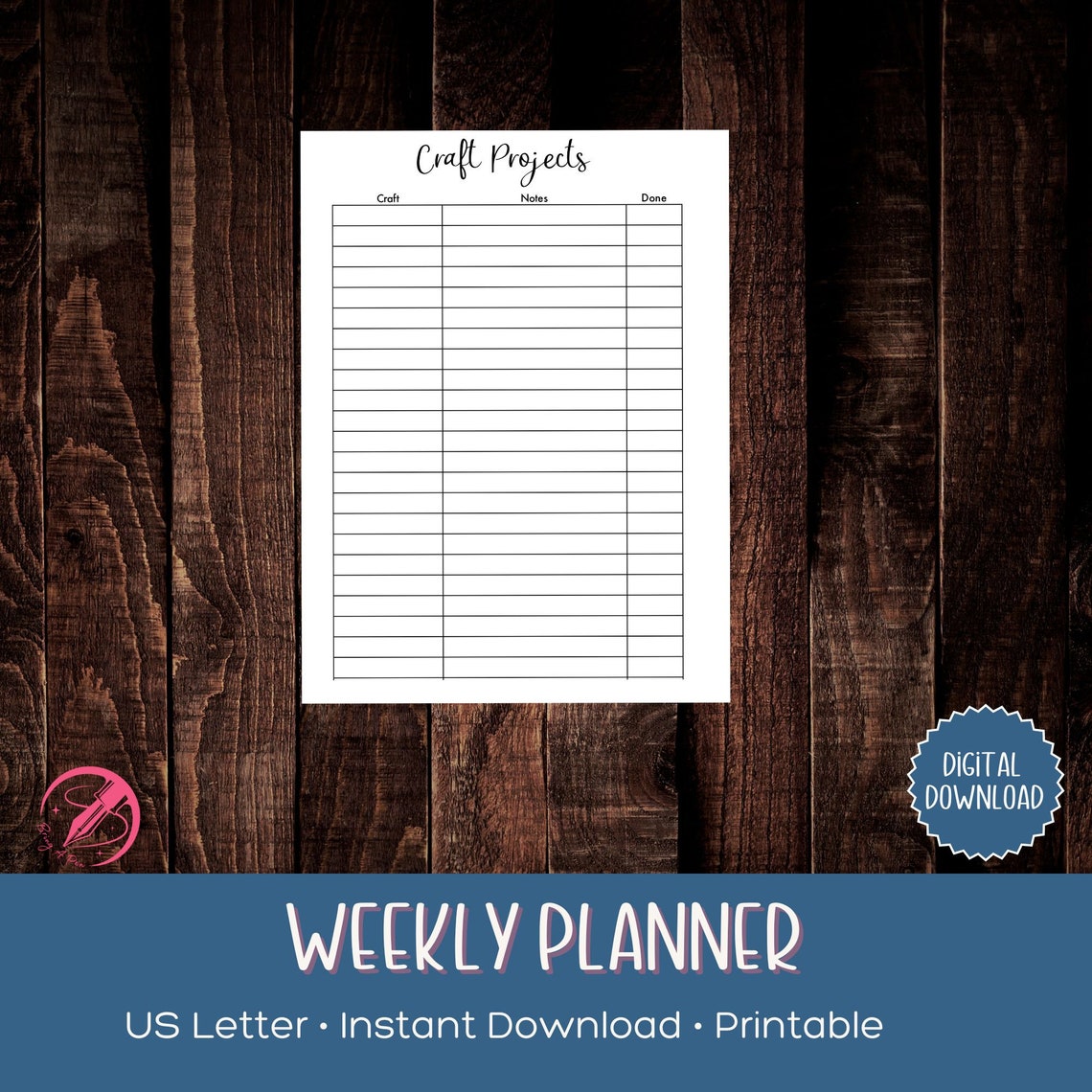 Craft Project Planner Printable Planner Craft Planner Worksheets ...