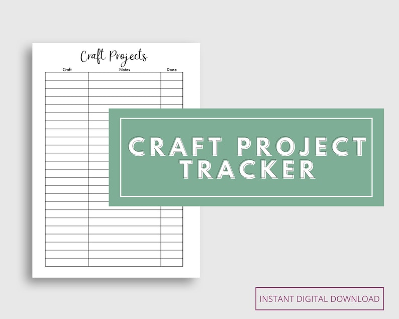 Craft Project Planner | Printable Planner | Craft Planner Worksheets ...